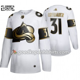 Colorado Avalanche Philipp Grubauer 31 Adidas 2019-2020 Golden Edition Wit Authentic Shirt - Kinderen